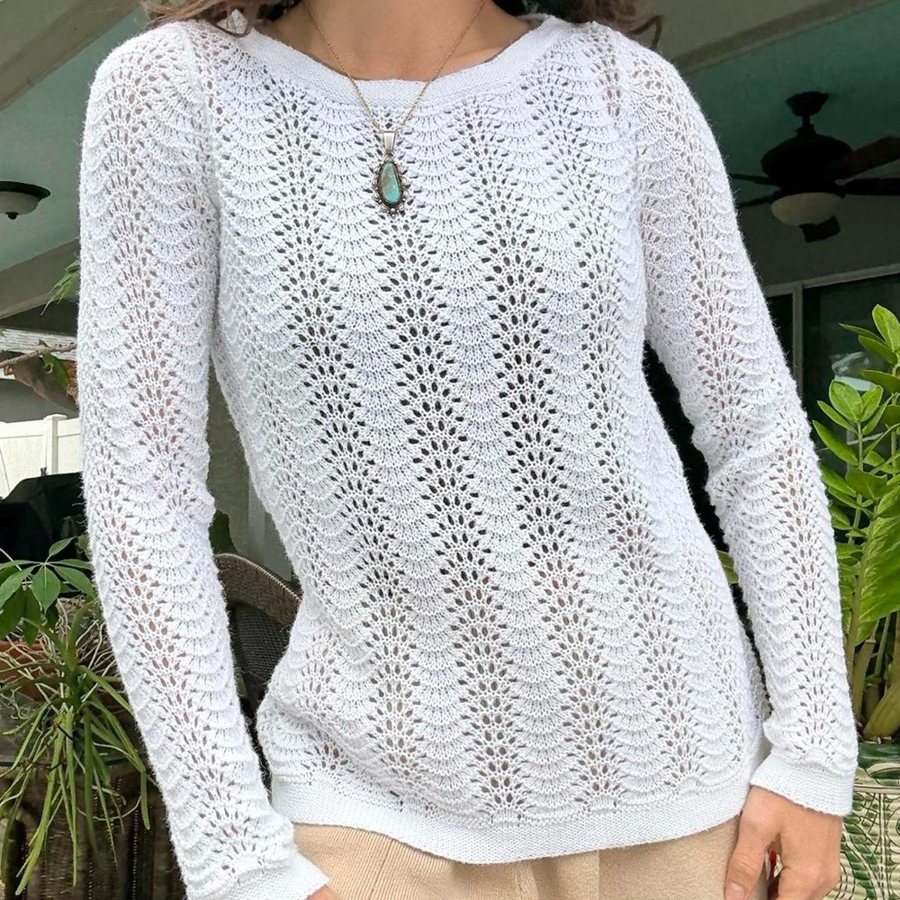 Ramie & Cotton Knit Sweater Top